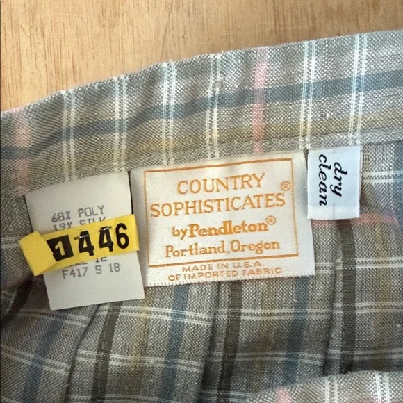 Vintage Pendleton Womens Plaid Pleated 60s Pastel Womens Skirt Academia Waist28” - Picture 9 of 10